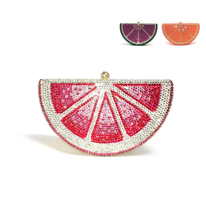 

Evening Bags Special Top Design Bridal Wedding Party Purses Women Diamonds Fruit Orange Slice Crystal Clutches PursesEvening, Pd24 color 1 orange