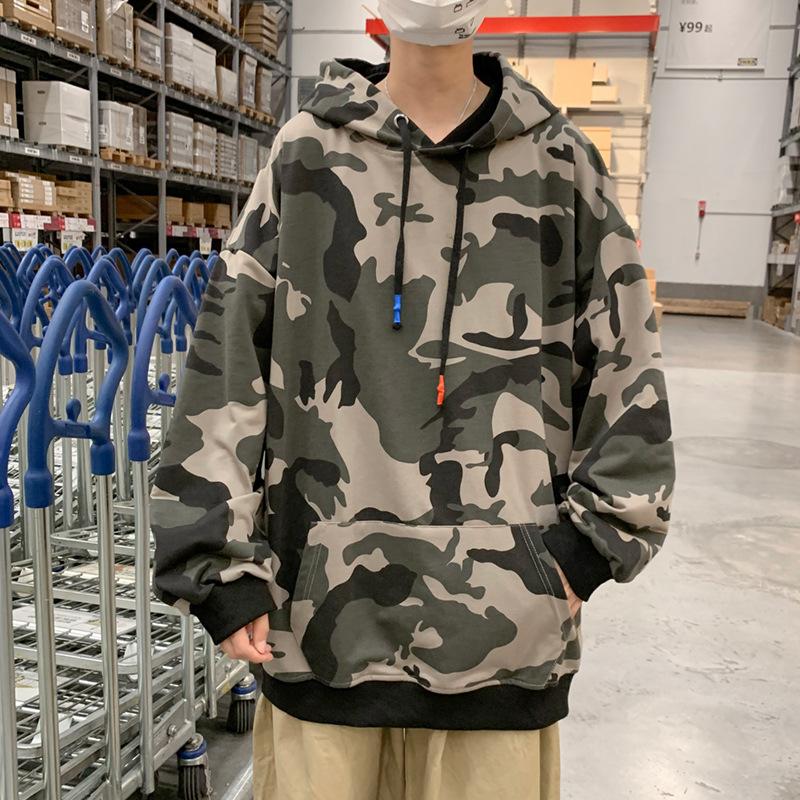 

Men' Hoodies & Sweatshirts 2022 Fall Long Sleeve Camouflage Hooded European American Sweatshirt Casual Loose Printed Ins Top Jacket Men Clo, Green camouflage