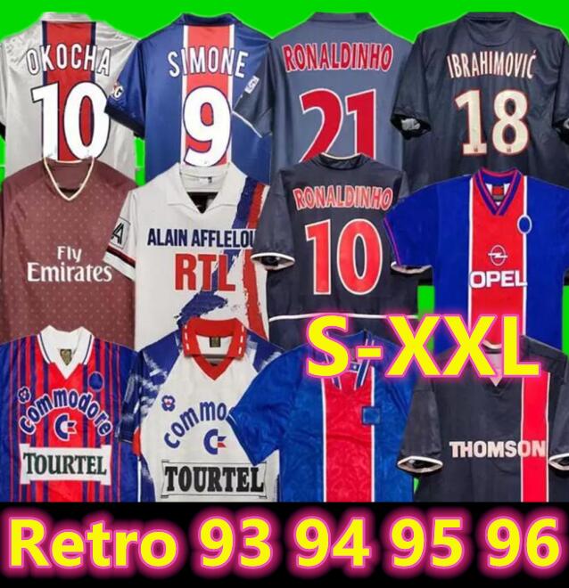 

01 02 03 91 93 94 95 96 psgs Retro Futebol Soccer Jersey Okocha Leroy Beckham 98 99 00 01 90 92 06 07 12 13 Classic Rai Anelka Ibrahimovic Ronaldinho home away fotball shirts, 12 13 home