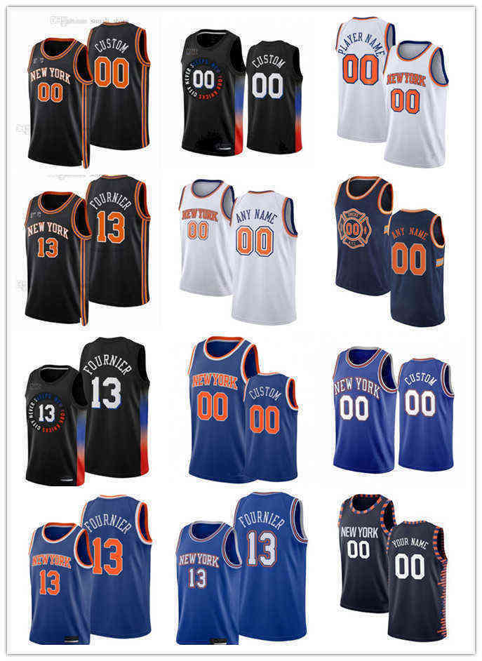 

75th Custom Men Women Youth New York''Knicks''13 Evan Fournier 51 Ryan Arcidiacono 91 Luka Samanic 2 Miles McBride 45 Jericho Sims, Color70