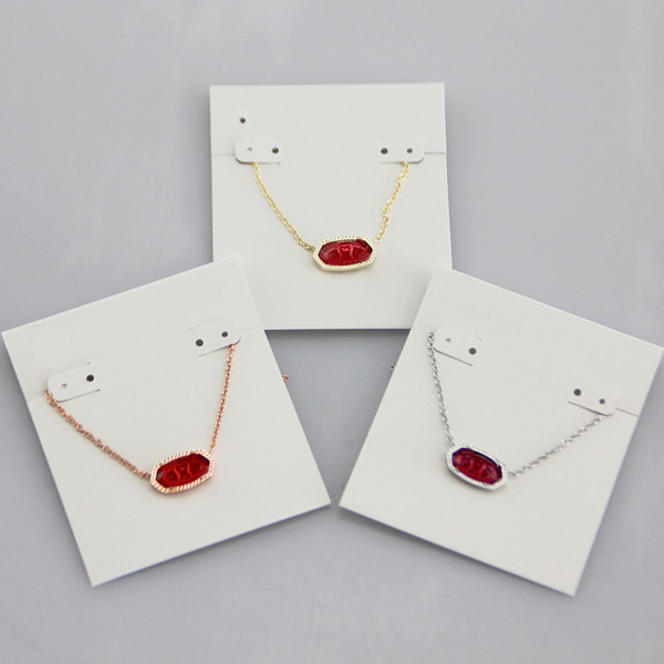 

Oval pendant necklace for woman gold silver plated choker necklaces clavicle chain fashion designer jewelry charming girls Brithday gifts grey red gemstone chains