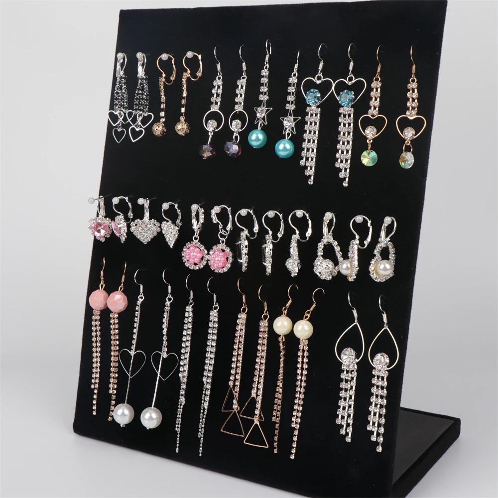 

30Pairs/Lot Fashion Hook Drop Dangle Crystal Earrings Silver Plated Jewlery For Women Party Gift Mix Style Wholesale