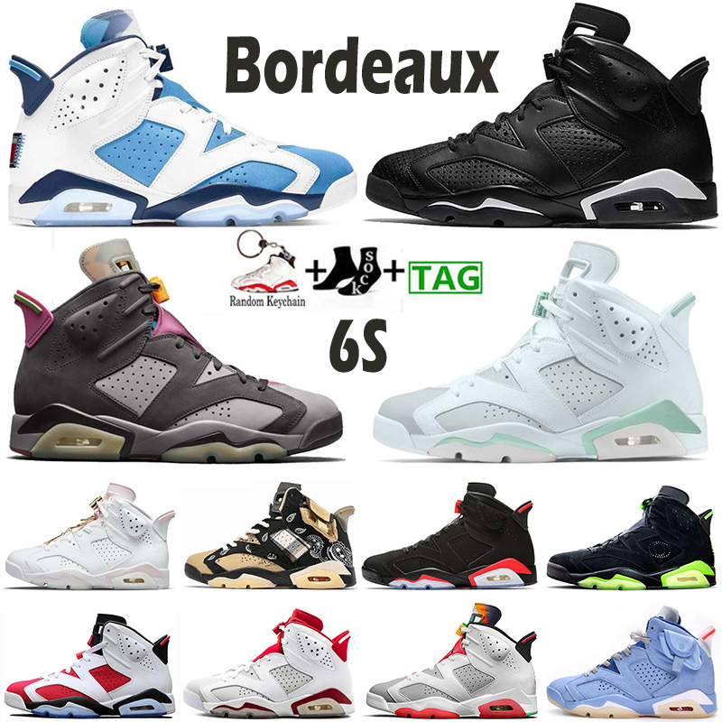 

Jumpman VI 6 6s Men Basketball Shoes Mint Foam Electric Green Midnight Navy University Blue Bordeaux Hare UNC Infrared White Red Oreo Sports Trainer Sneaker, Box