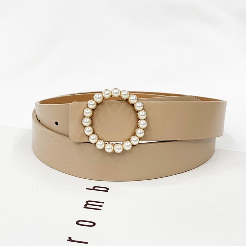 

Belts Jeans Belt Female Waist Pearl For Women Leather Ceinture Femme Fashion Strap Cintos Decorative Waistband Cummerbunds, Black