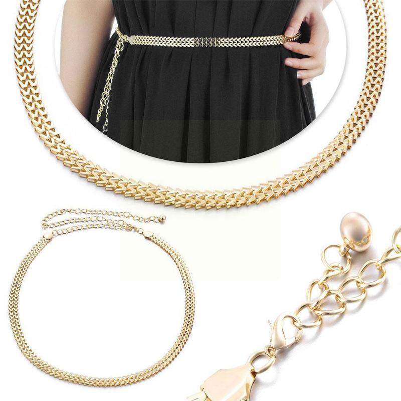 

Belts Fashion Women Metal Chains Vintage Belt High Waisted Coin Body Belly Waistband Hip Chain Summer Gold Charm C3F0, Black