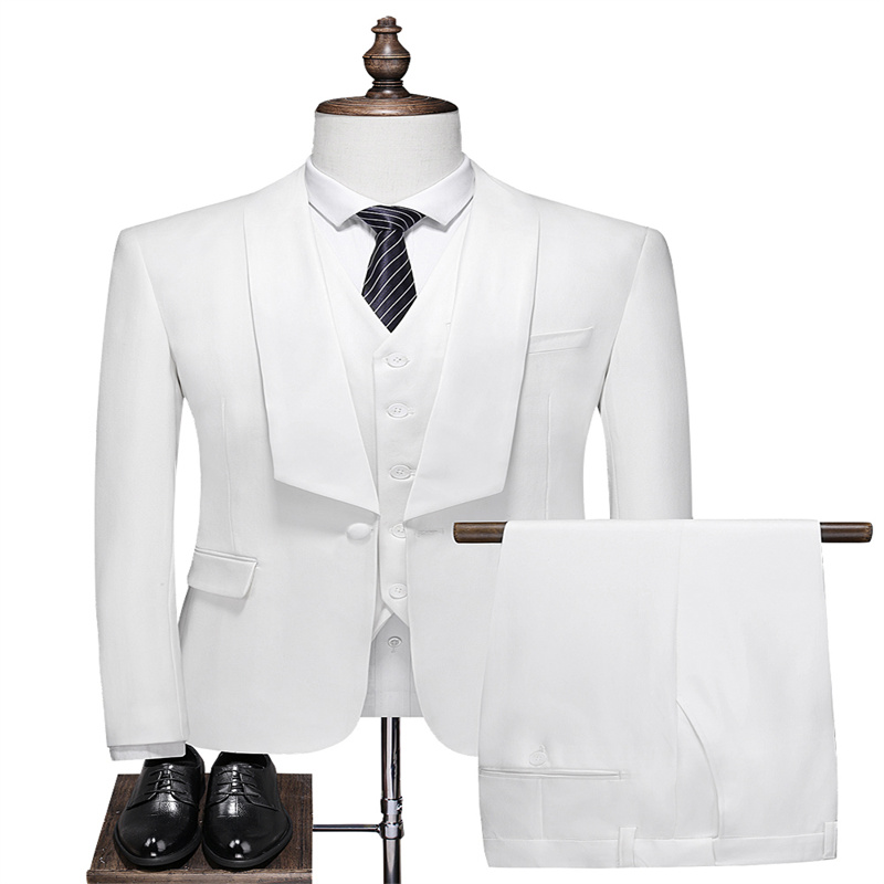 New men's tops suits green fruit collar high-end fabrics business and leisure three-piece suits host fashion trend dresses
