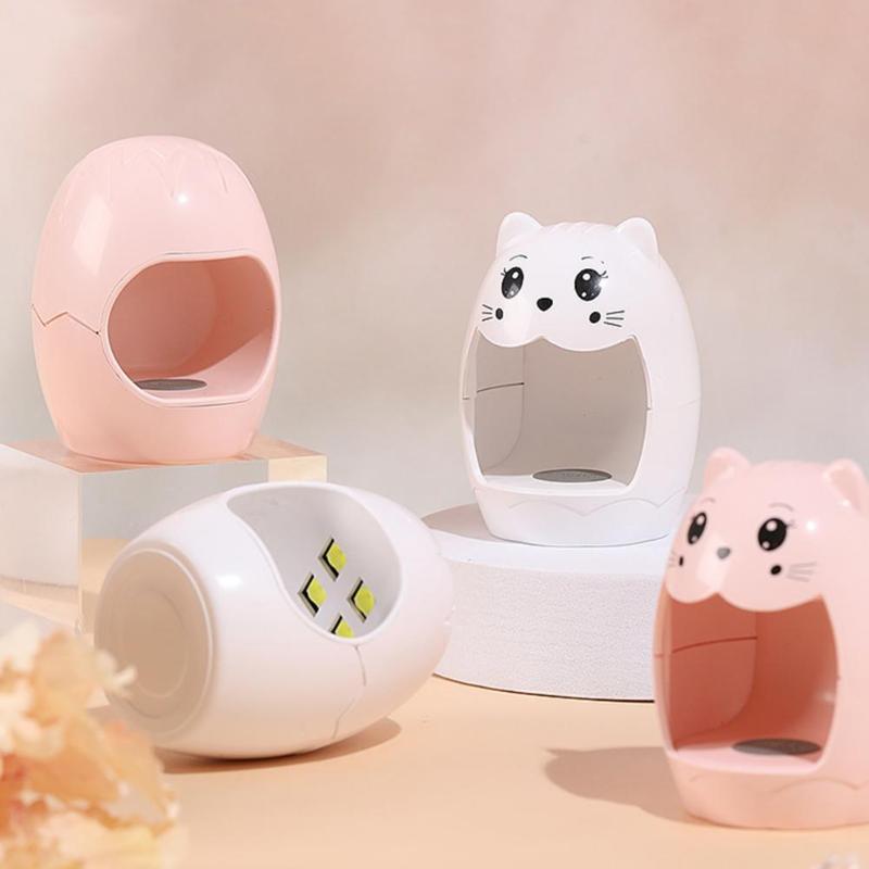 

Nail Dryers Egg Shape Lamp Electric Simple Operation Animal Mini Fast Dryer 6W USB UV LED Art Manicure Tools For Home, White