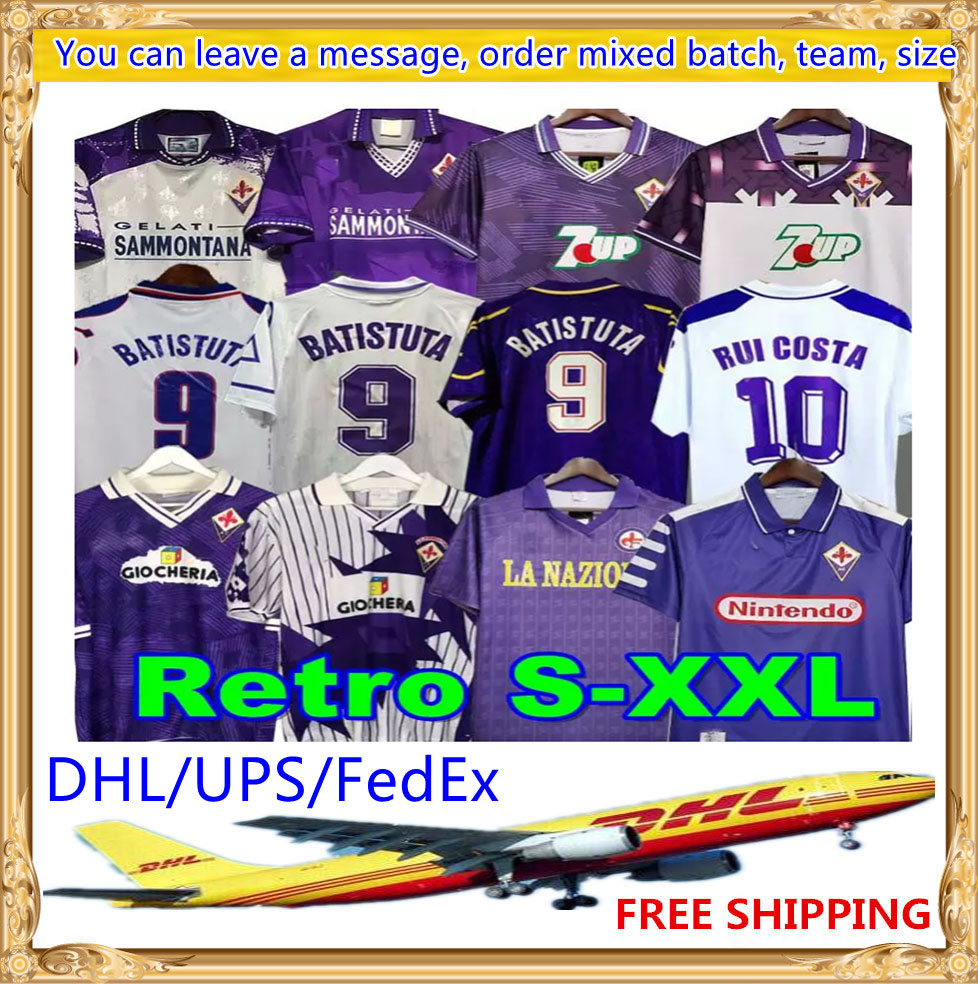 

DHL UPS FedEx Free Retro Soccer Jerseys EDMUNDO BATISTUTA RUI COSTA Home Football Shirt Camisas de Futebol 89 90 91 92 93 94 95 96 97 98 99, White