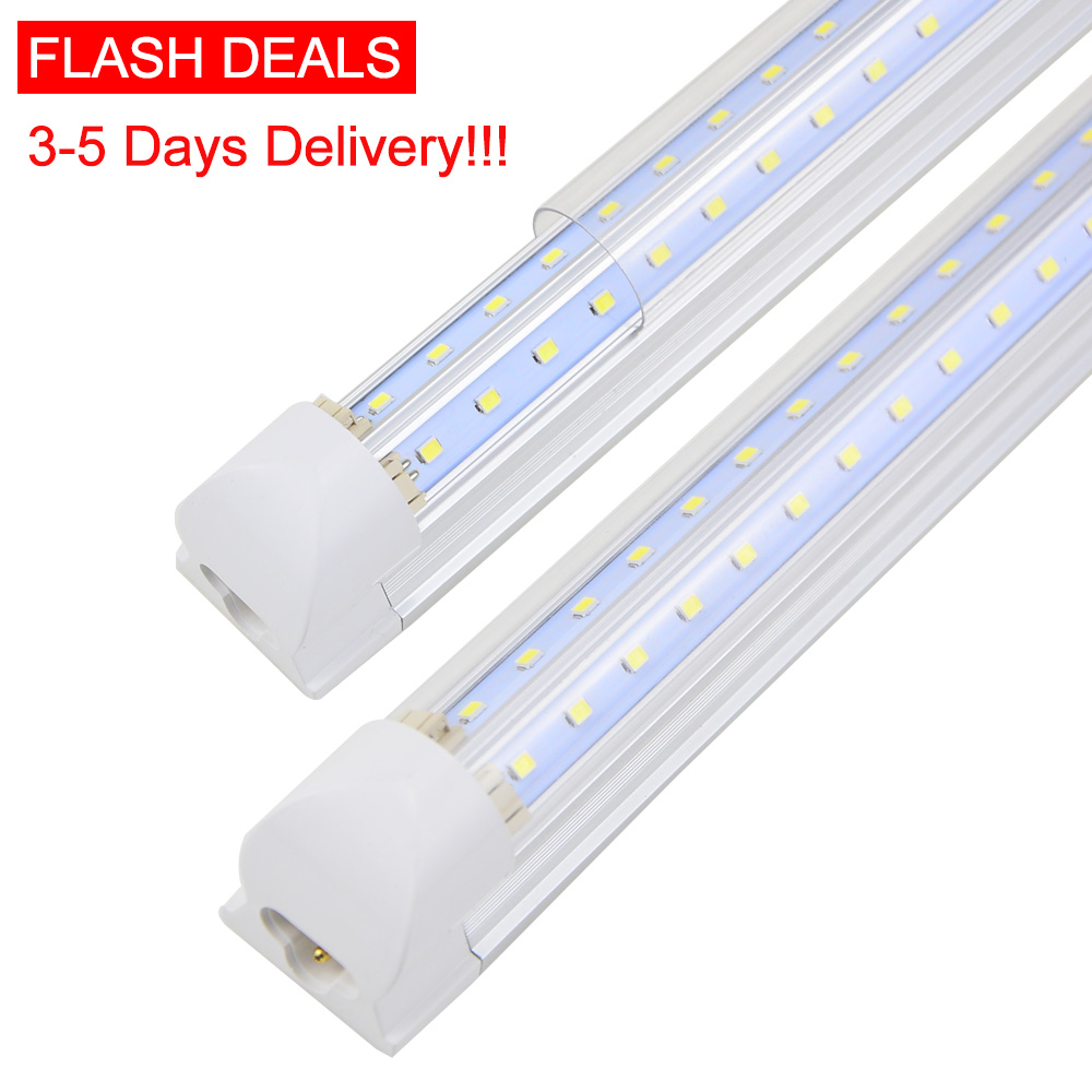 

8FT LED Shop Light Fixture, 8 Foot LED Tube Lights, V Shape Strip Lighting, 100W 10000LM 6000K 25 Pack, for Garage, Clear Lens