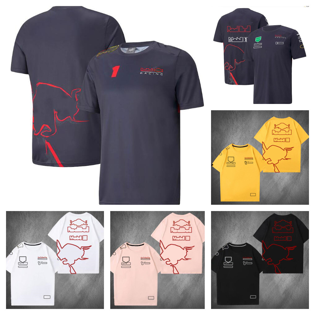 

2022 new F1 racing T-shirt summer team short-sleeved overalls with the same custom