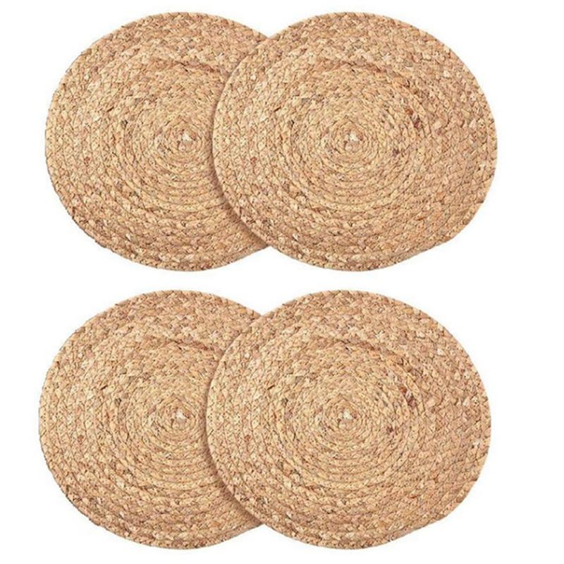 

Mats & Pads 4PCS Straw Placemat Cucurbits Anti-Scalding Heat Insulation Cups And Pans Pot Dining Table Home Kitchen