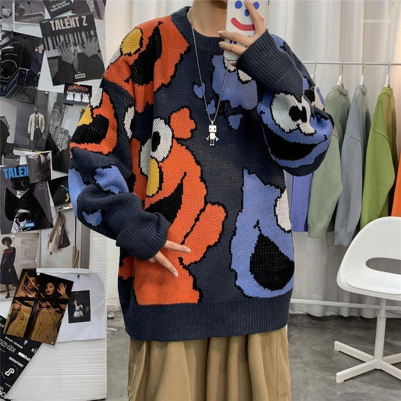 

Men's Sweaters 2022 Korean Version Of Autumn And Winter Clothing Trend Cartoon Cute Loose Wild Couple Casual Pullover Sweater, Blue