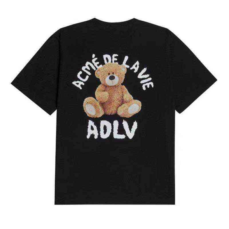 New Summer Chao Brand Doughnut Adlv Cartoon Bear Short Sleeve T-shirt for Men And Women Lovers Ins 2 t shirts for men t-shirt fashion