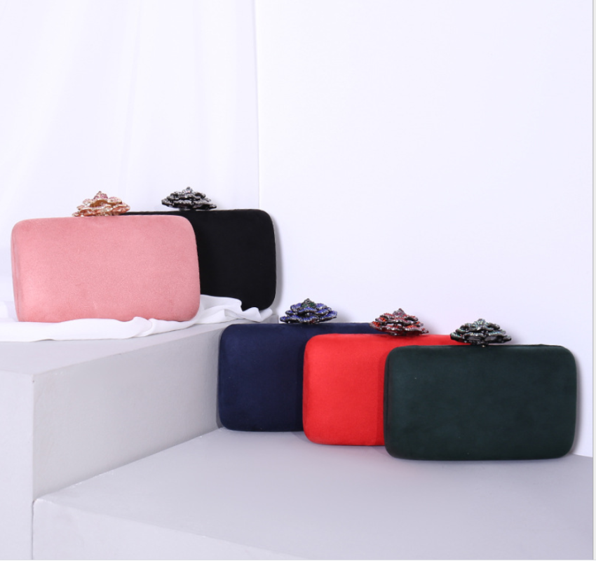 

Evening Bags XIYUAN Fuchsia Women Crystal Clutch Formal Dinner Messenger Rhinestones Handbags And Purses Bridal Bag Gift, Color same picture