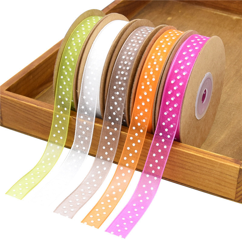 polka dot ribbon roll decor snow gauze ribbons headwear gift box packaging organza clothing transparent yarn 1222453-image-759736425