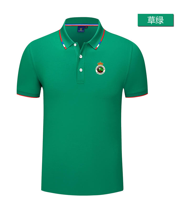 

Racing de Santander Men's and women's POLO shirt silk brocade short sleeve sports lapel T-shirt LOGO can be customized, No 8