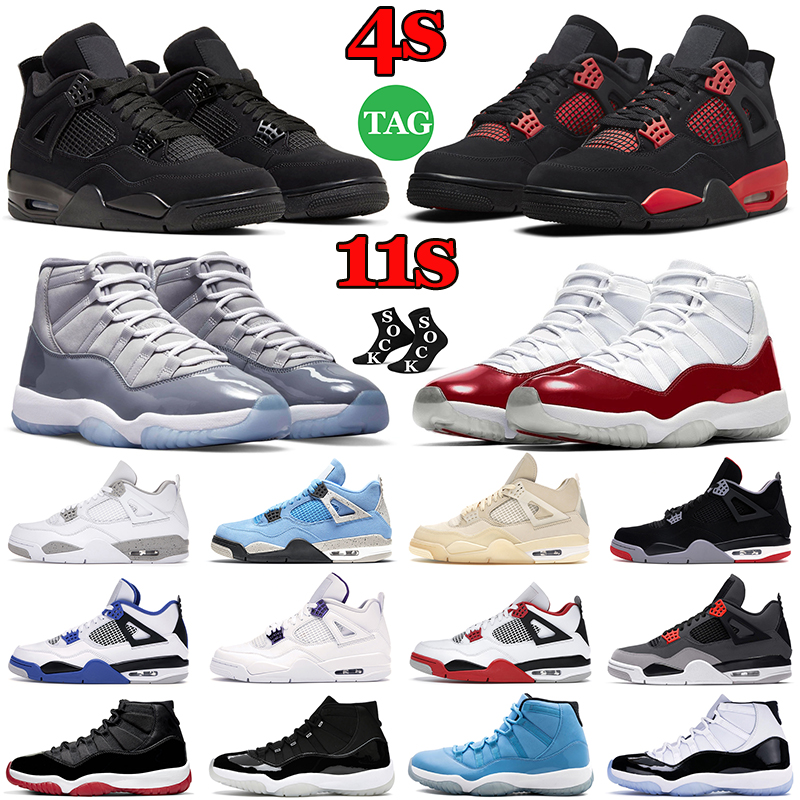 

Jumpman 4 11 Mens Basketball Shoes 4s Red Thunder Black Cat 11s Cool Grey Cherry Bred Men University Blue Womens Trainers Outdoor Retro Sports Sneakers, 11s heiress