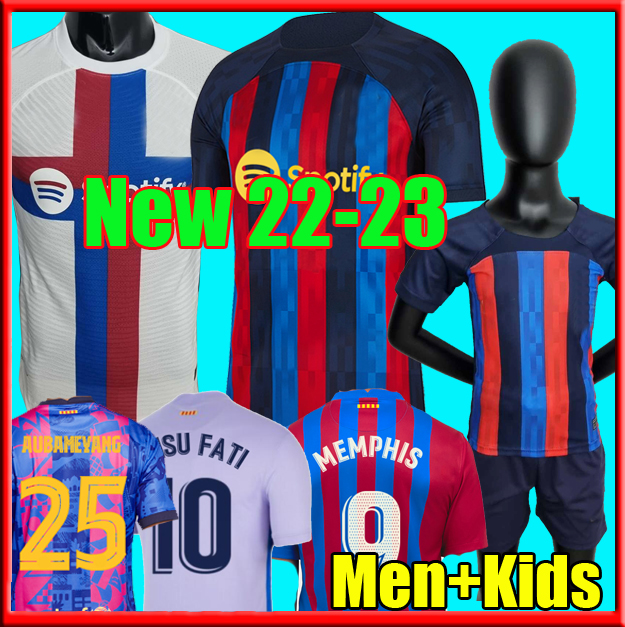 

2022 2023 soccer jerseys MEMPHIS BARCA camiseta de futbol AUBA PEDRI 22 23 ANSU FATI COUTINHO F.DE JONG DEST DAVI ALVES GAVI ADAMA football shirts men kids kit, Kids 3rd