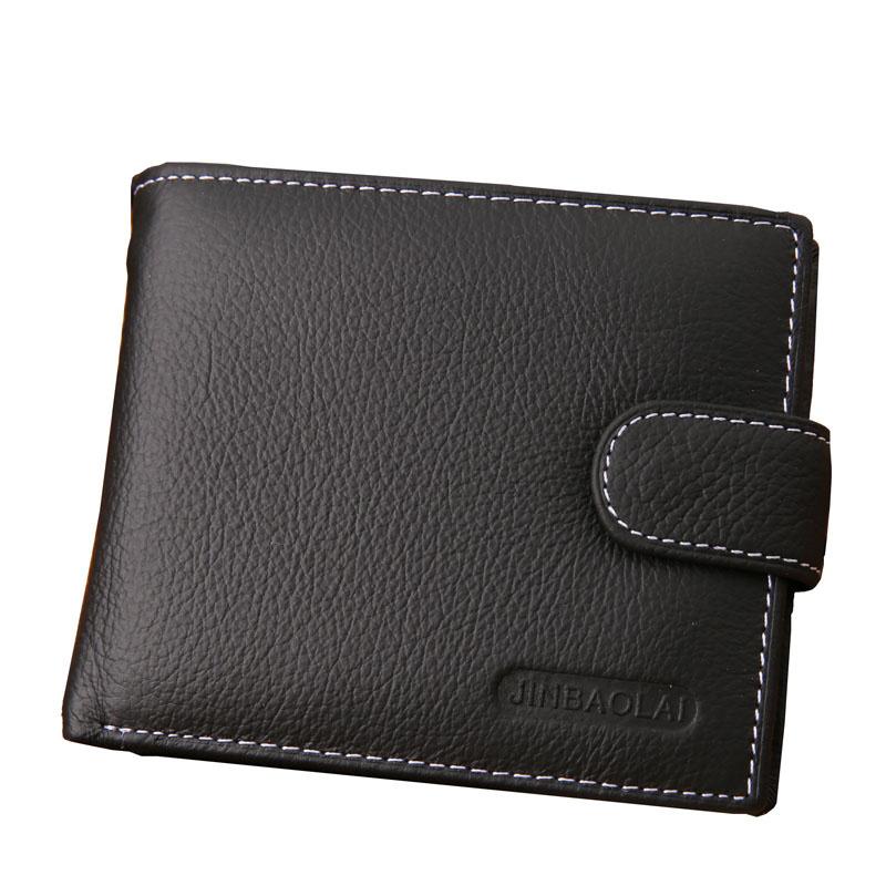 

Wallets Jinbaolai Vintage Men Genuine Leather Hasp Wallet Purse With Coin PocketWallets, Black