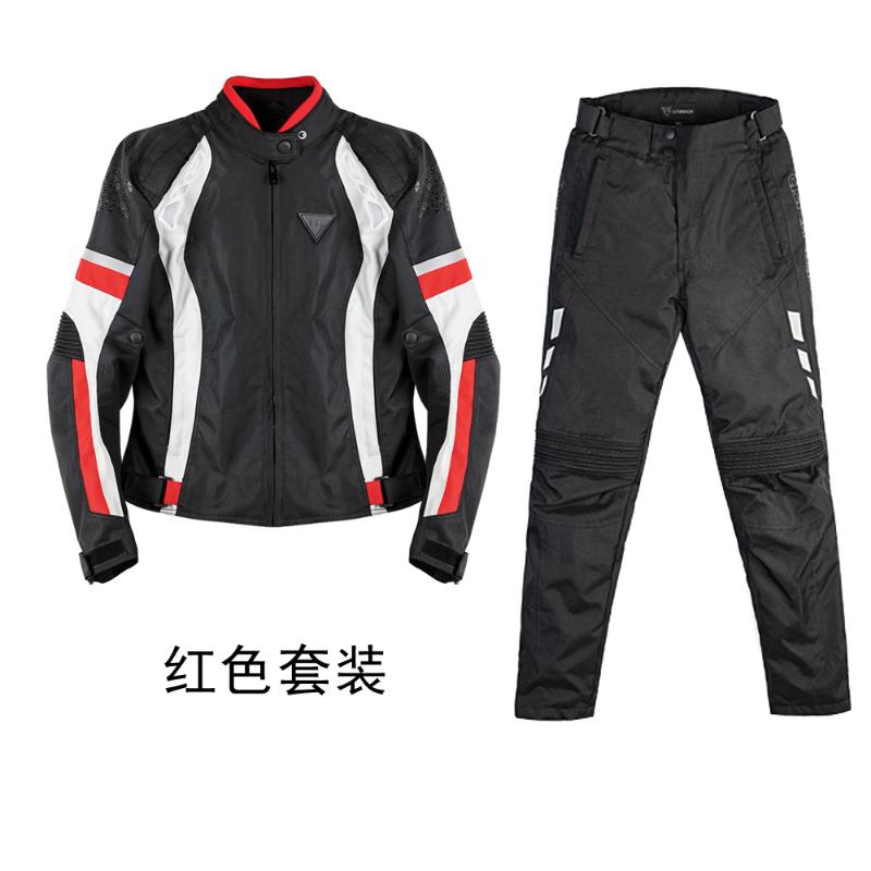 

Motorcycle Apparel Modern Women Jacket Pants Summer Lady Riding Reflective Safety Suit Pink Removable Protective Gears Warm Liner Coat