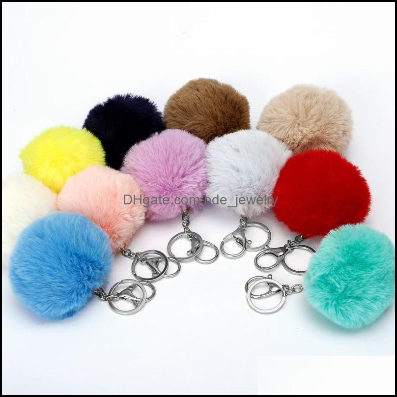 

Key Rings Imitation Rex Rabbit Fur Plush Keychain Bag Cartoon Sier Link Pendant Cone Car Hair Ball Accessories Keychains Dhseller2010 Dho3M