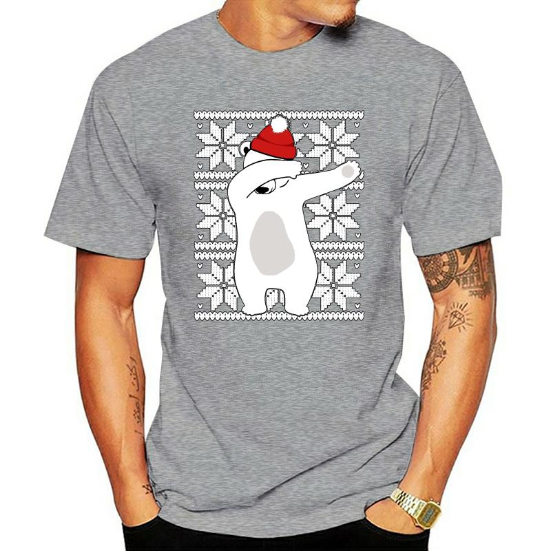 

Men' T-Shirts Ugly Christmas Sweater Shirt Dabbing Polar Bear Dab T Cotton Fashion Men Print Summer Top Tee, Beige