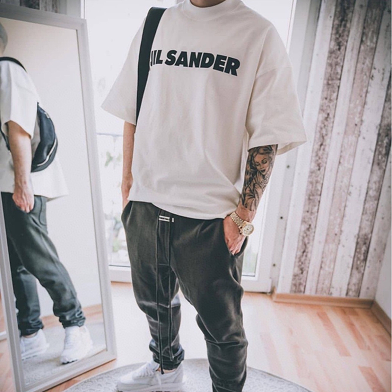 

2022 New Jil Summer Tops White Black Cotton Men T-Shirts Letter Print Brand Casual Streetwear Fashion O-Neck Short Sleeve