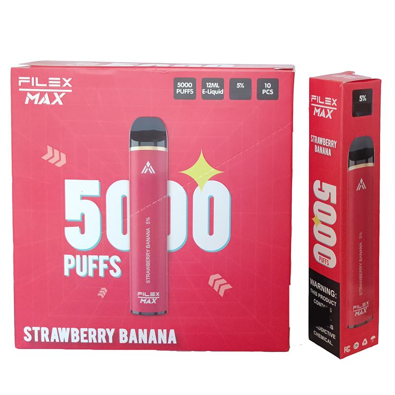 

QST Filex Max 5000 Puff Disposable Vape Bar Plus Electronic Cigarette 12ml Capacity Pods Device 1100mah Chargeable Battery 13 Flavors Bang XXL