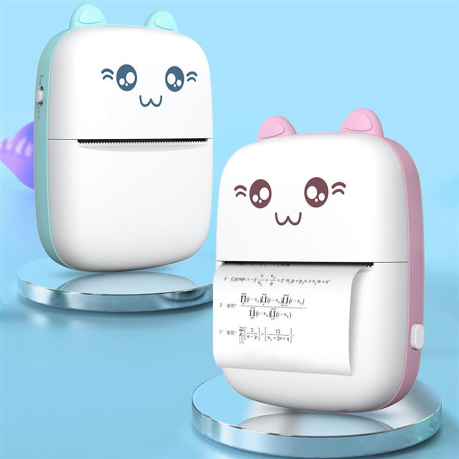 

Portable Thermal Printers Mini Cat Print Paper Po Pocket Thermal 57mm Printing Wireless BT 200dpi Android IOS Printer216o256O