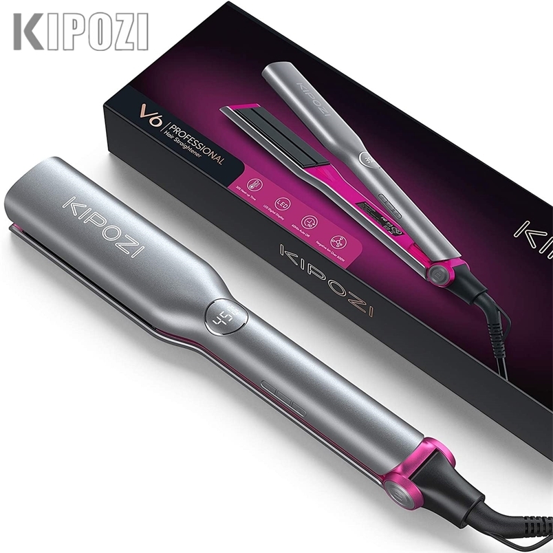 

KIPOZI V6 Professional Advanced Negative Ion Hair Straightener 60Min Auto Off Safety Lock Design Beauty Hair Styling Tool 220623