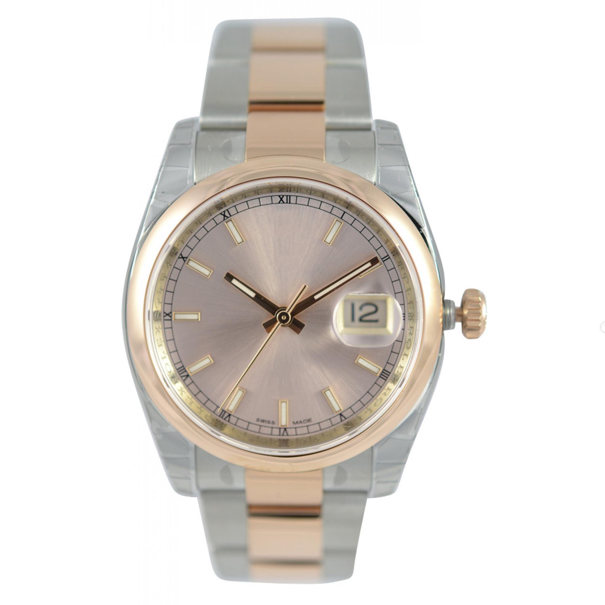 

High Quality Asian Ladies Watch 2813 Sport Automatic Mechanical Watchs 116201 18K Everose Gold Strap 36mm Pink Dial Luxury Men's wrisrtWatch Casual Modern Watches