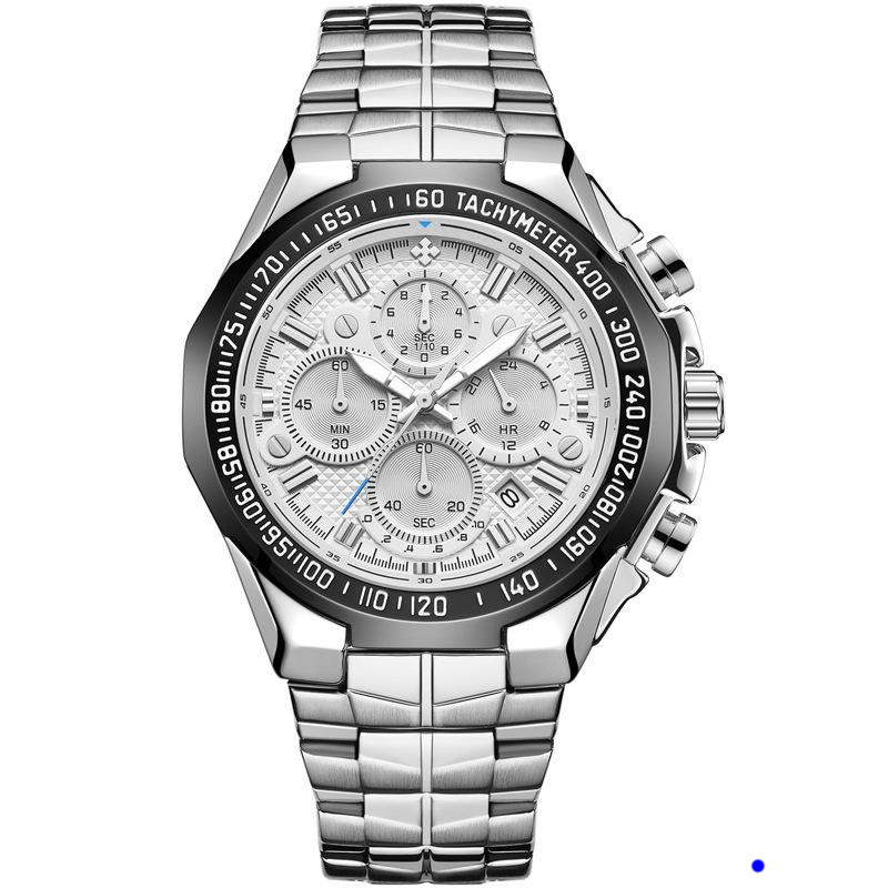 

2022 WWOOR Watch Seven Needle Man Motion Section Steel Bring Quartz Waterproof WristWatch Chronograph Wholesales Watches montre de luxe gifts w4, Color 1