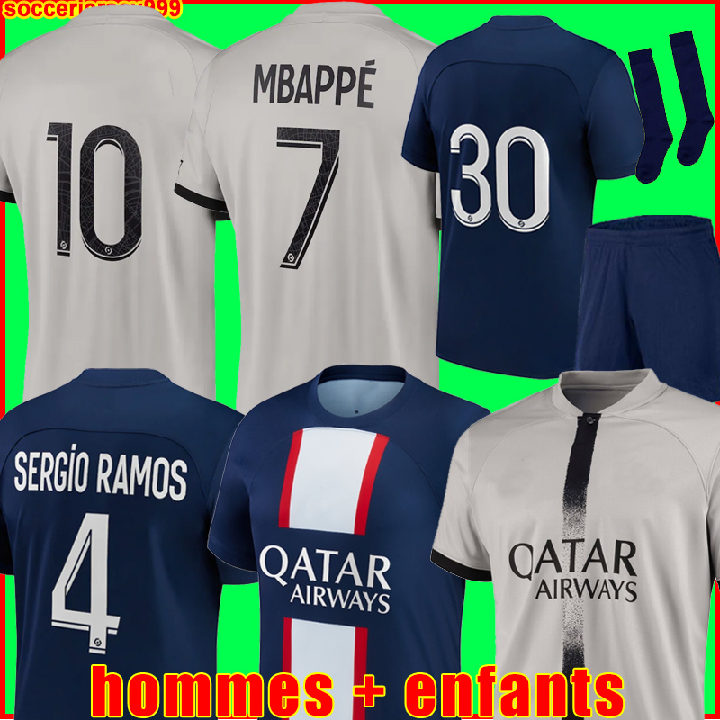 

MBAPPE HAKIMI PLAYER #30 soccer jersey SERGIO RAMOS 22 23 Maillots de football 2022 2023 MARQUINHOS VERRATTI pSGS HAKIMI men kids kit shirt uniforms maillot foot third, Orange