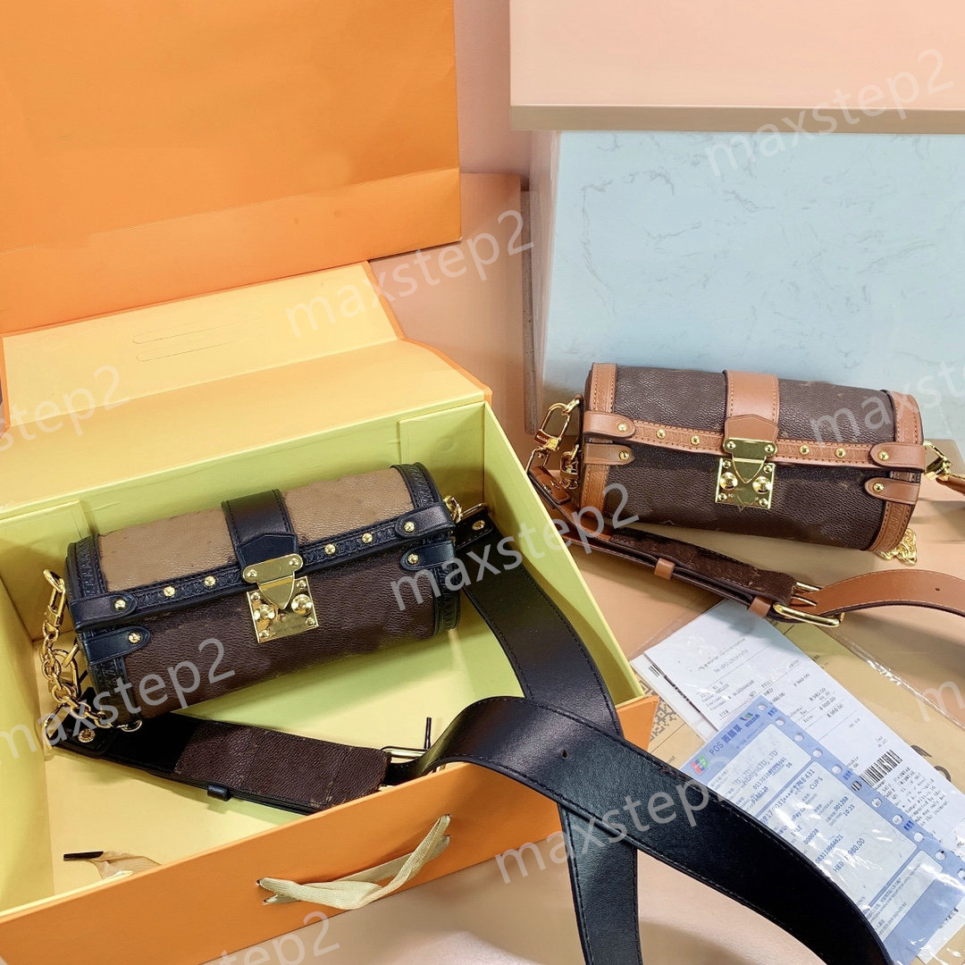 

2021 Papillon Trunk Chain Shoulder Bag Designer Toile Pillow Handle Bags Flap Drum Bag Monograms Epi leather Luxurys Woman Crossbody M57835