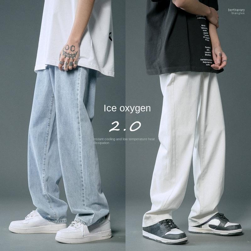 

Men' Jeans Men' Summer Thin Mopping 2022 Loose Straight Casual Trousers Autumn Wide-leg Pants Fashion ClothingMen' Bert22, White