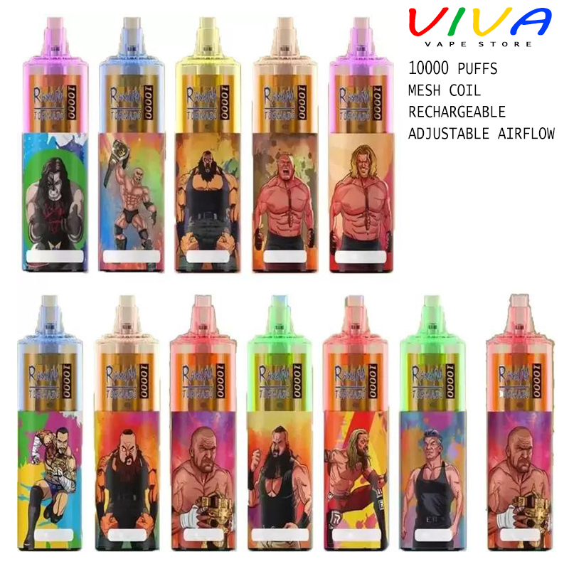 

RandM Tornado 10000 Puffs E Cigarette Kit 10K Disposable Vapes Mesh Coil Rechargeable Battery 24 Flavrs 20ml Carts, Tell me flavrs