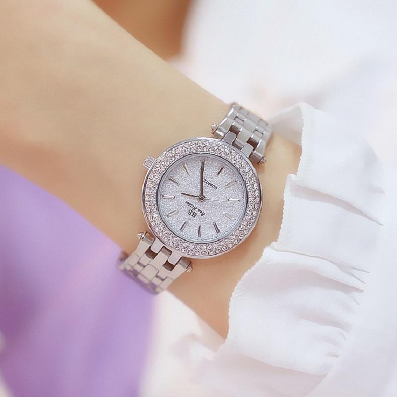 

Wristwatches Ladies Casual Sports Analog Quartz Watch Luxury Stainless Steel Dial Bracelet, Black