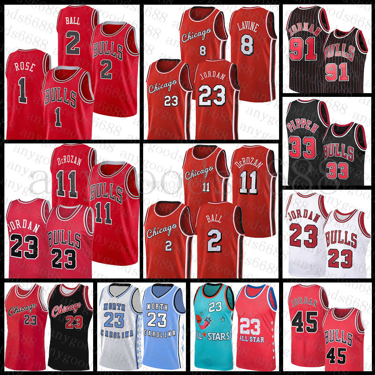 

Chicago''Bulls''Men 8 33 91 Michael Lonzo Ball Demar DeRozan Derrick Rose Basketball Jersey 23 2 11 1 Zach LaVine Scottie Pippen Dennis Rodman 003, Jersey-xiaozi