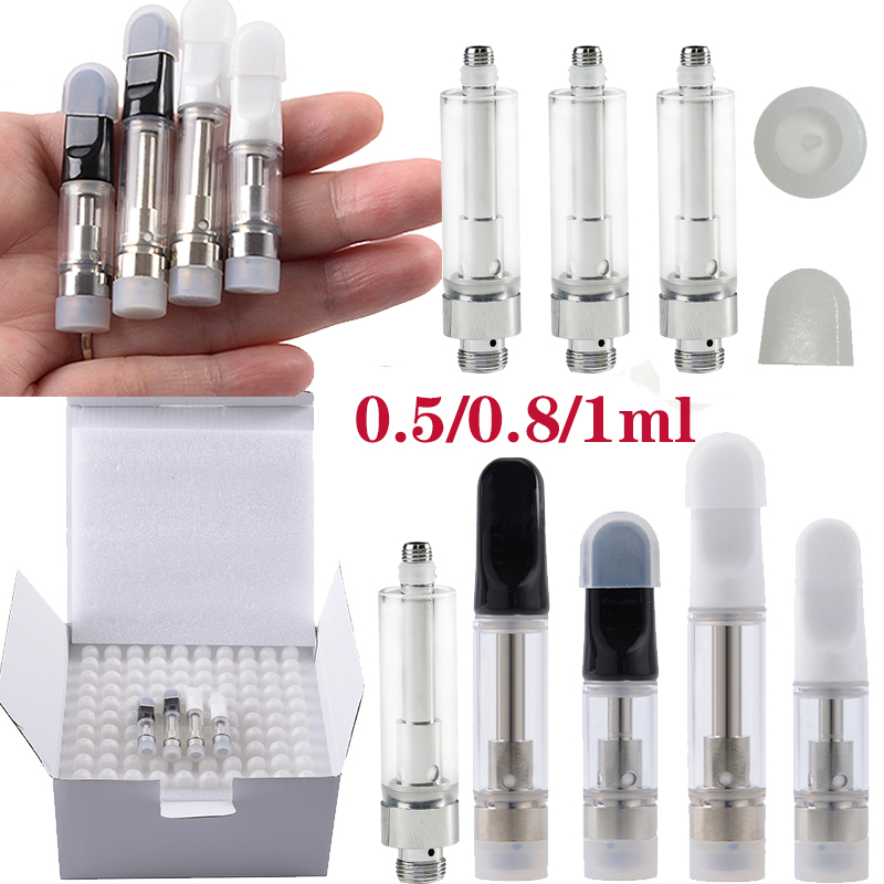 

Carts TH205 Ceramic Tip Atomizer 0.8ml 0.5ml 1ml Empty Glass Tank Cartridge Thick Oil Vape Cartridges 510 Thread Vapes Pen Dab Wax Vaporizer E Cigarette Foam Pack