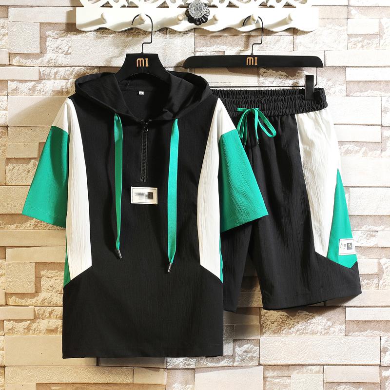 Men&#039;s Tracksuits Brand Men&#39;s Sets Tracksuit Summer Hooded T-shirts Shorts Sport Suit Casual Sweatshirt Hip Hop Fashion Men ClothingMen&#-image-775100264