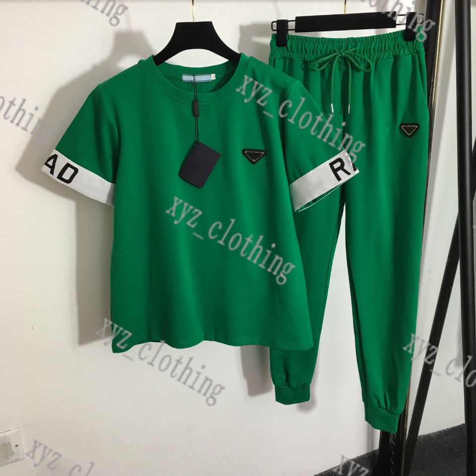 

green color plus size t shirts luxury white tracksuit 2022ss limited women pants sets hooded jackets with long pants designer tracksuits autumn sports wear, 7#