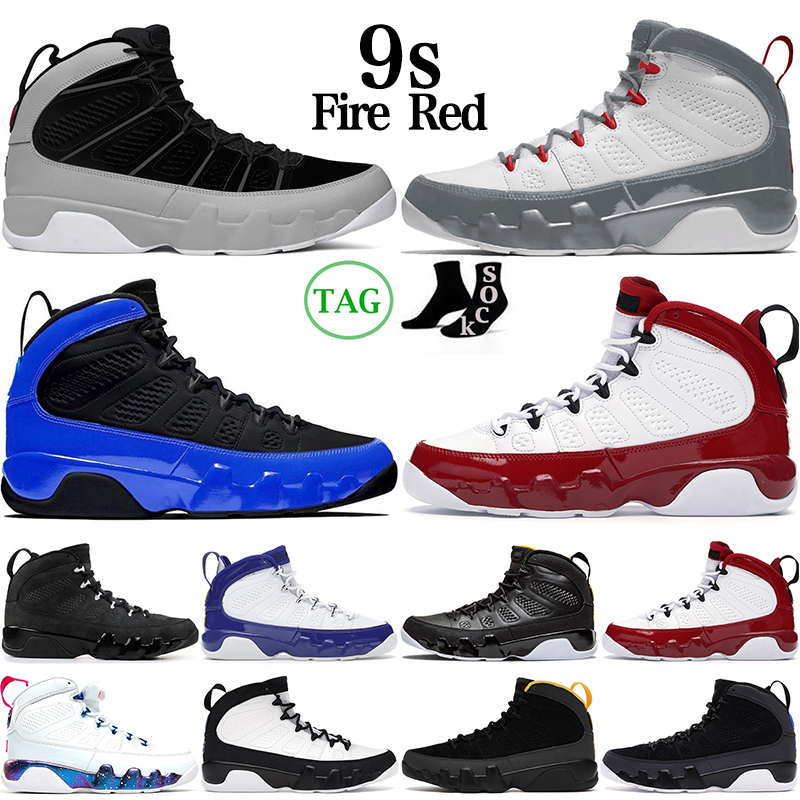 

9 9s mens basketball shoes Fire Red Particle Grey Bred Racer Blue Anthracite Chile Change The World University Gold men sports trainers sneakers 7-13, 10