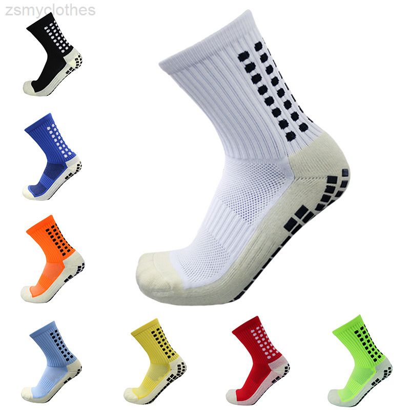 

New Sports Anti Slip Soccer Socks Cotton Football Men Grip Socks Calcetines, Pink