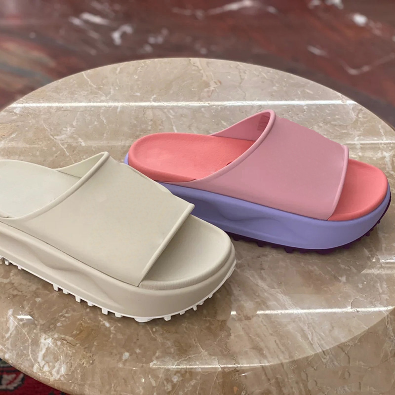 

newest Casual Slippers for Womens Muffin Thick bottom Sandals Fashion designer Slides quality Lady Flat Shoes comfortable Beach Women Slipper factory footwear, White