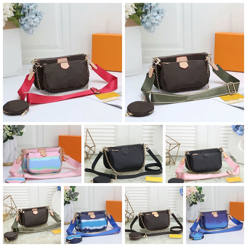 

3pcs Multi Pochette Mini Crossbody Bag Women Favorite luxury Leather designers Fashion Handbags Purses Flower Shoulder Bags high quality, I need see other product