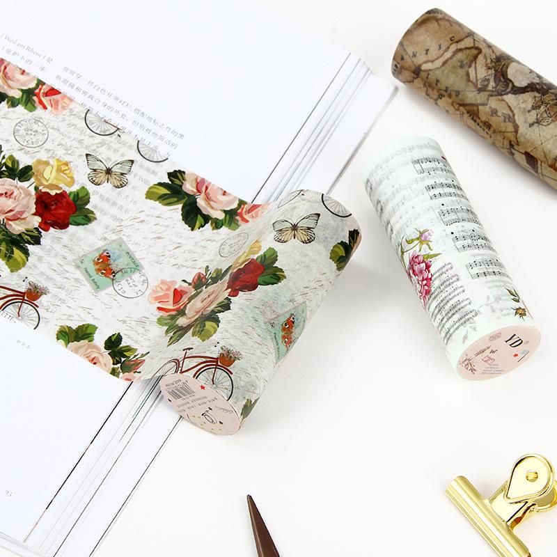 

Gift Wrap Vintage Alphabet Flower Spaper Washi Paper Sticker DIY Diary Journal Decoration Label Scrapbooking