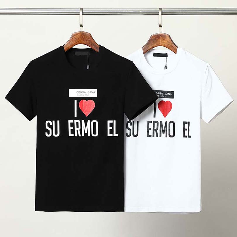 Nouveau t-shirt de broderie de lettre pour hommes