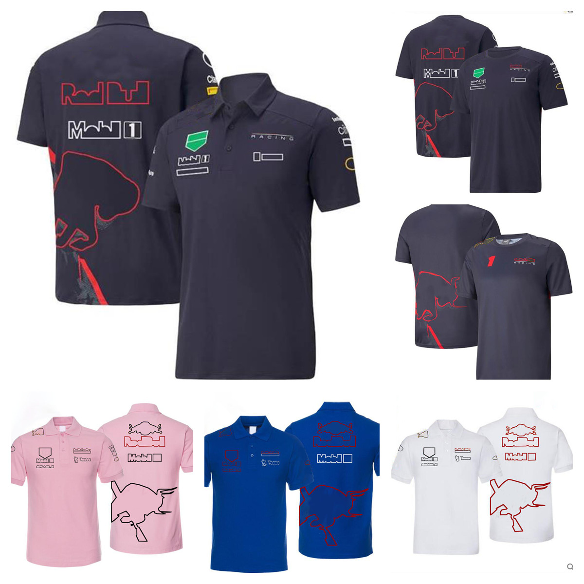 

2022 new F1 racing polo suit team short-sleeved shirt with the same custom