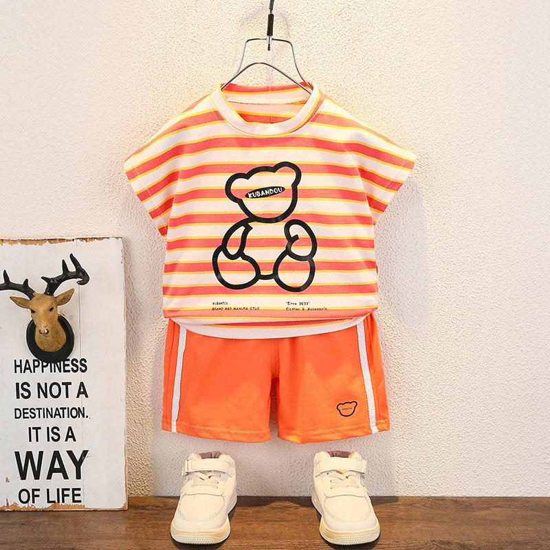 

Clothing Sets Summer Children Boys Kids Cartoon T-Shirt Shorts 2Pcs/Set Toddler Leisure Sport Suits Baby Cotton Tracksuits 0-5 YearsClothing, Zl s waitou green