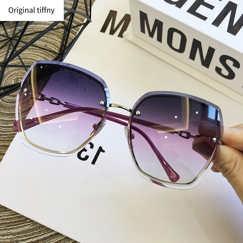 

High Quality Women Rimless Square Sunglasses 2022 Brand Designer Sun Glasses Vintage Shades Female Pink Eyewear Gafas De Sol Y220427